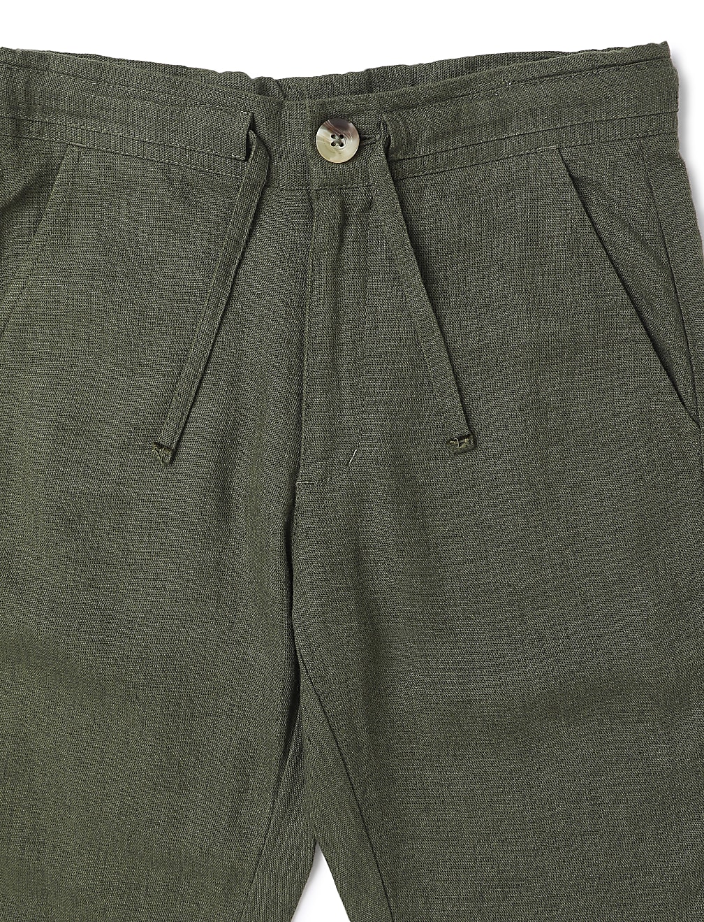 Linen Mix Plain Regular Fit Trouser