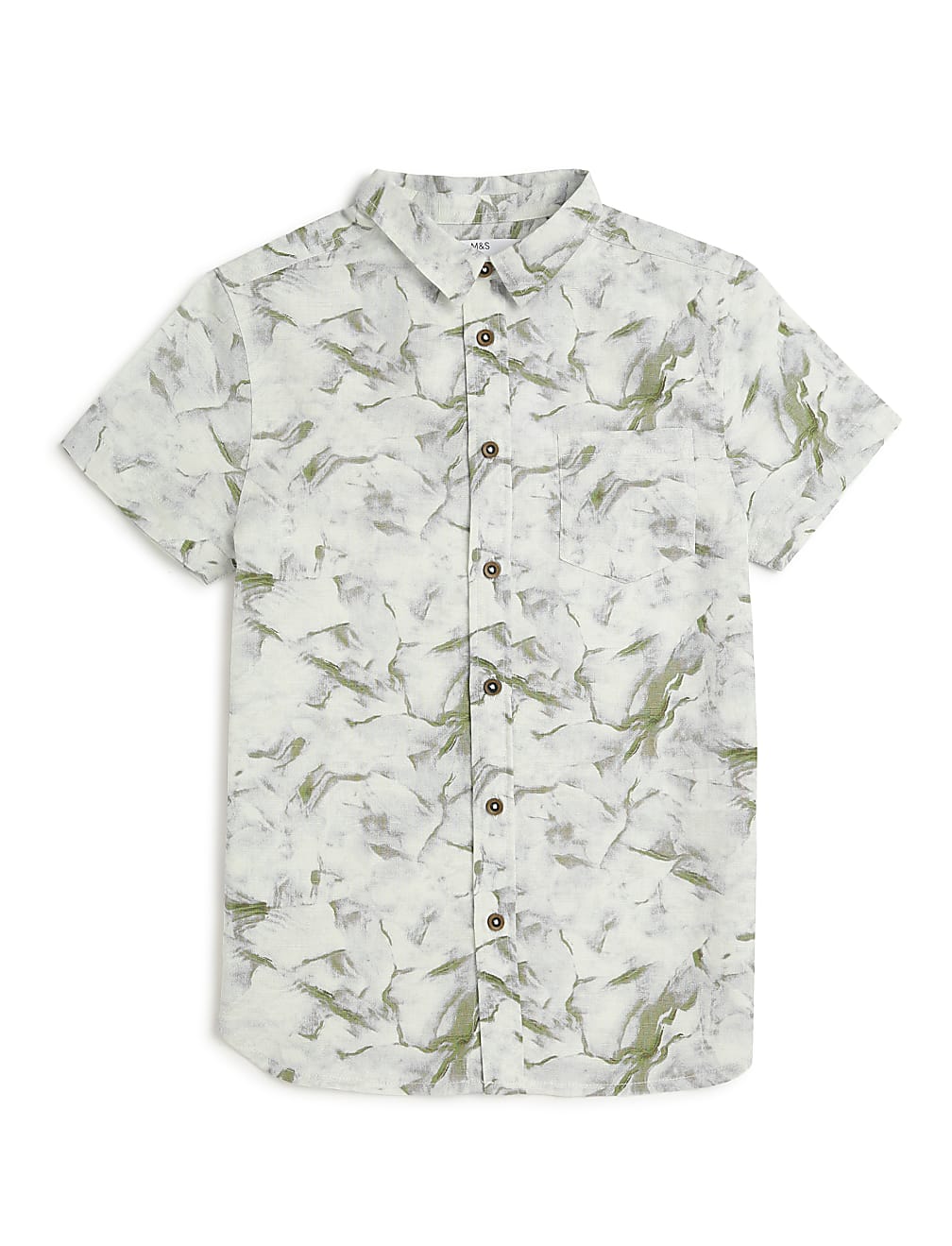 Linen Rich Marble Print Shirt