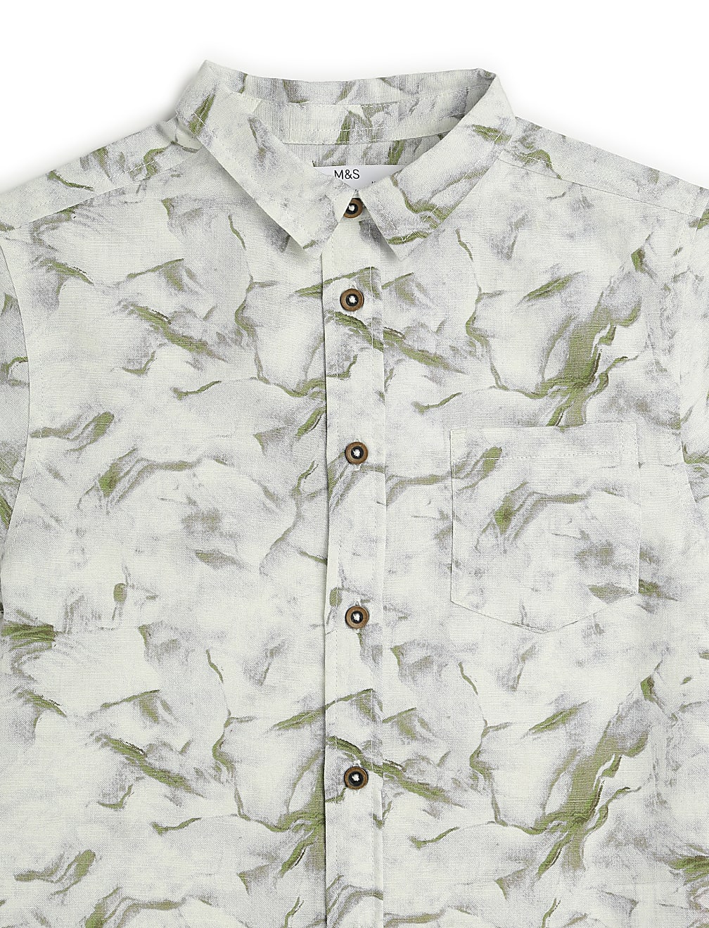 Linen Rich Marble Print Shirt