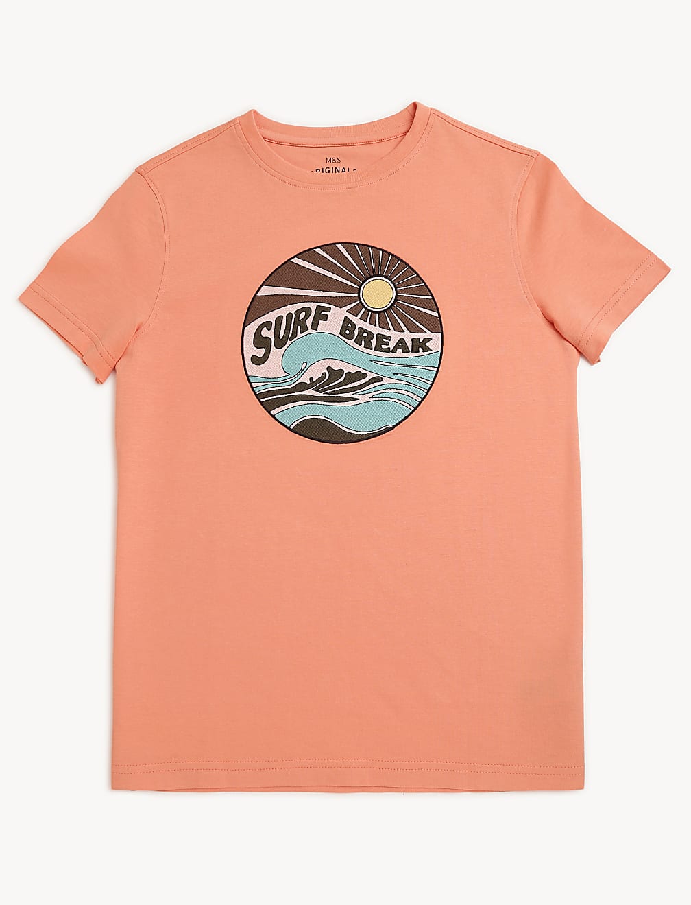 Pure Cotton Applique Round Neck T-Shirt