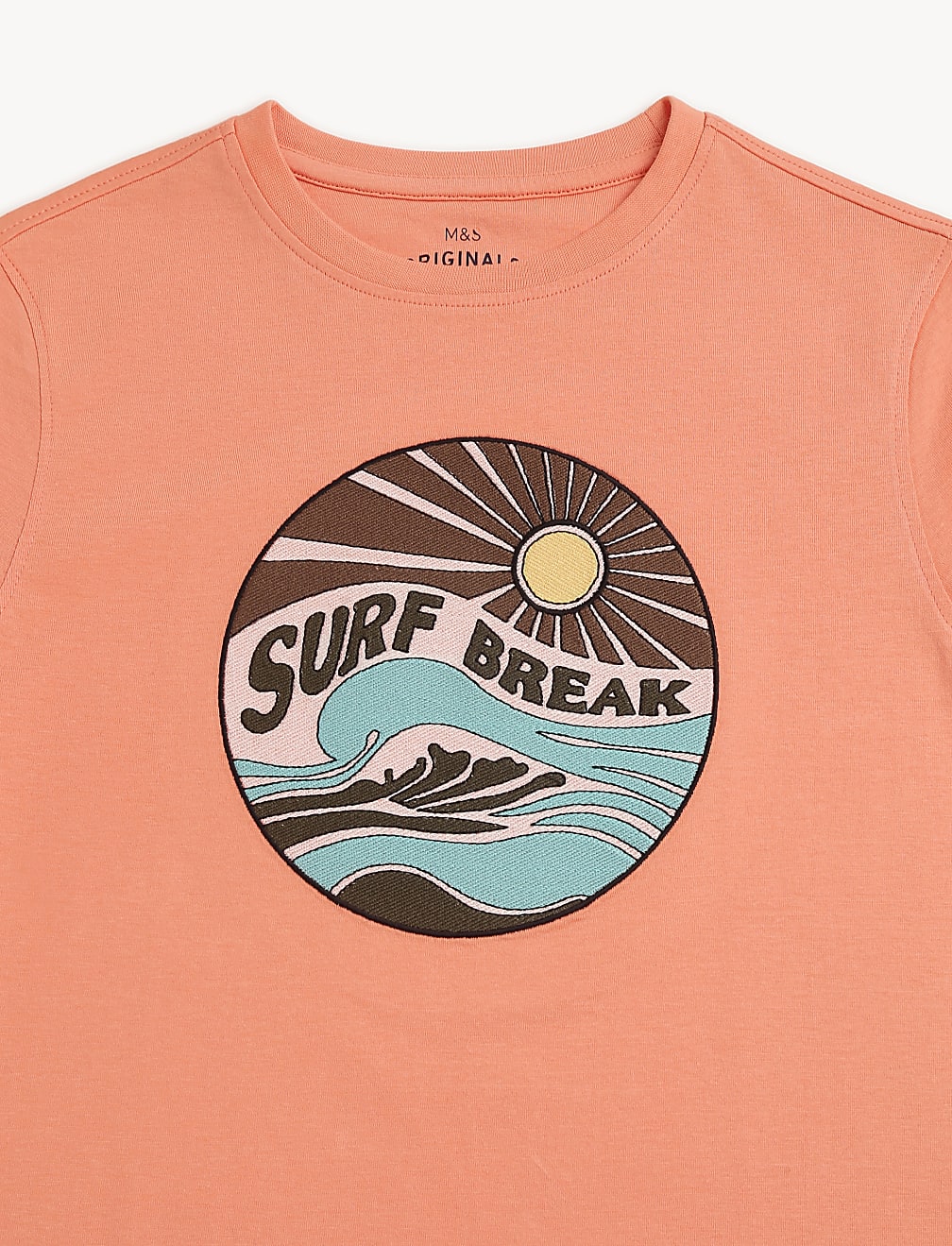 Pure Cotton Applique Round Neck T-Shirt