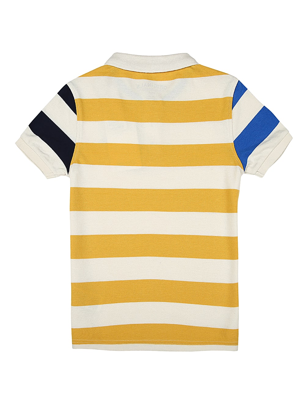 SS Yellow Block Stripe Polo (2-7 Yrs)