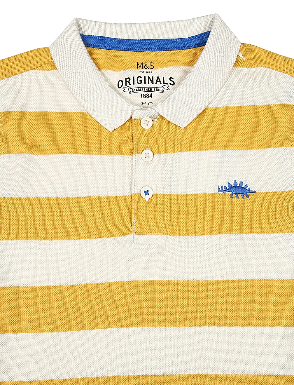 SS Yellow Block Stripe Polo (2-7 Yrs)