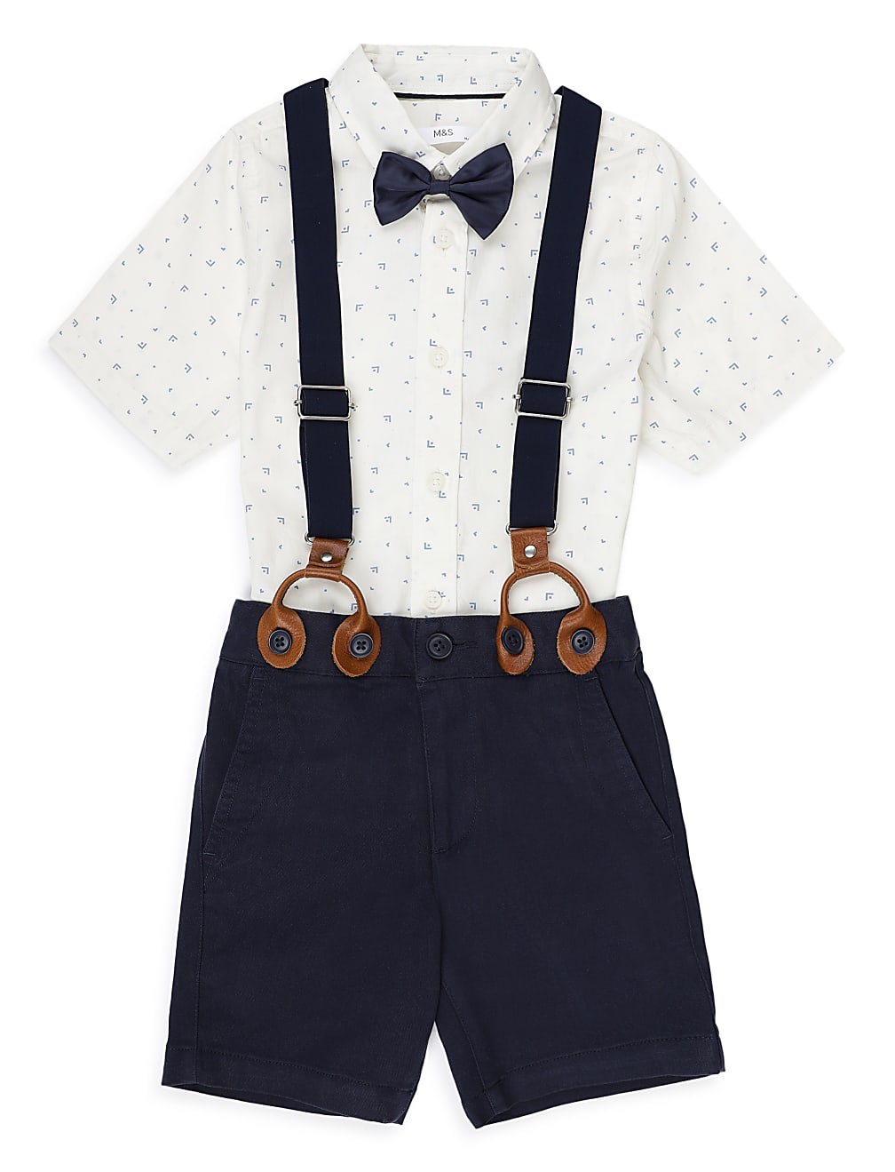 Pure Cotton Printed Button Down Collar Boys Outfit