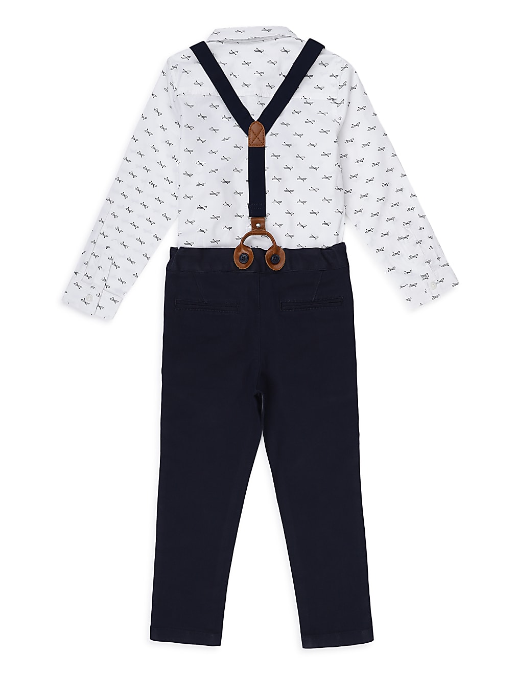 Pure Cotton Printed Button Down Collar Boys Outfit