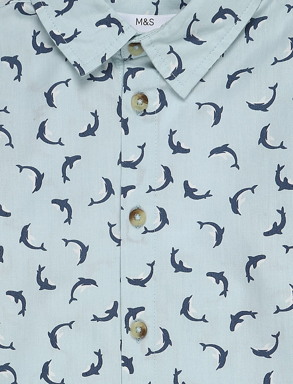 Pure Cotton Printed Spread Collar Shirt