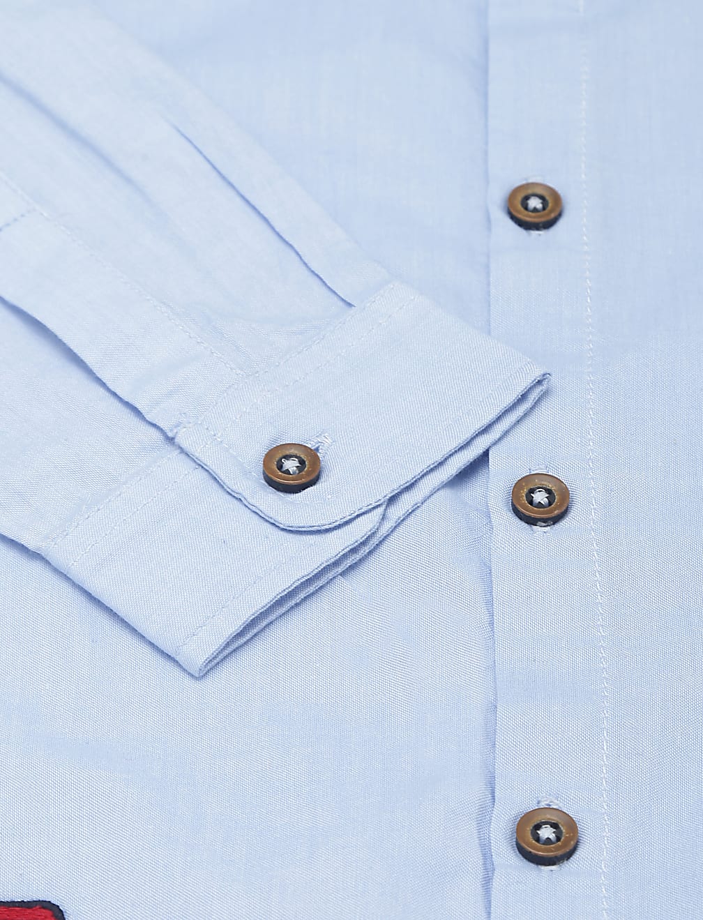 Pure Cotton Embroidered Spread Collar Shirt