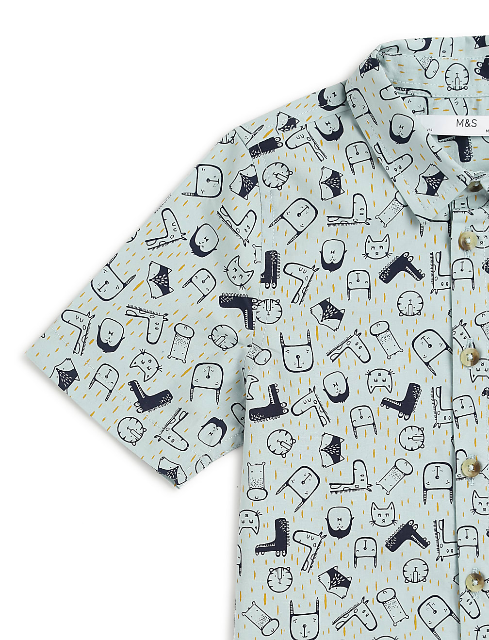 Pure Cotton Printed Spread Collar Shirt