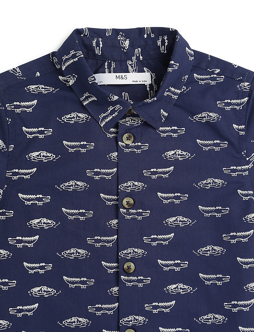 Pure Cotton Printed Spread Collar Shirt