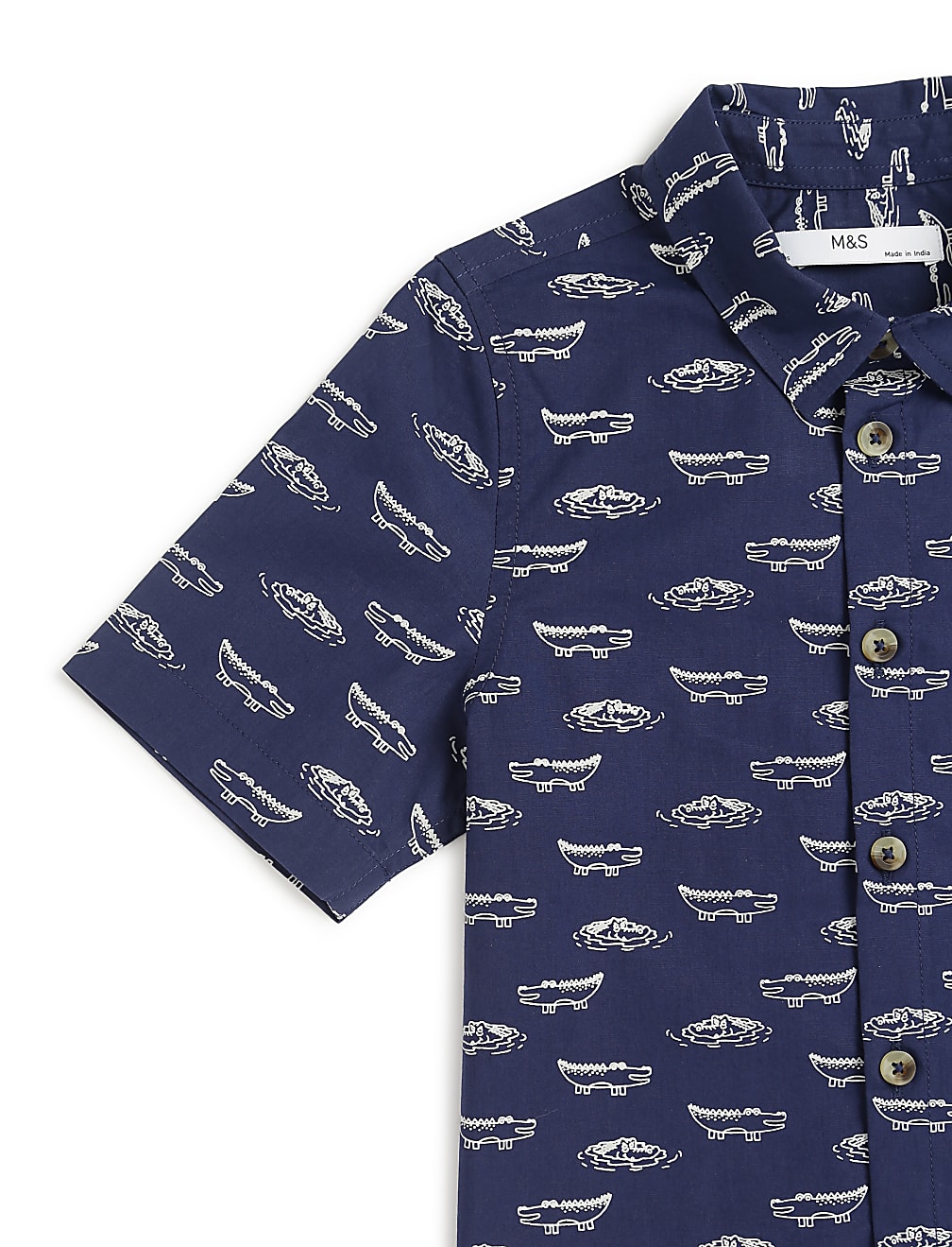 Pure Cotton Printed Spread Collar Shirt