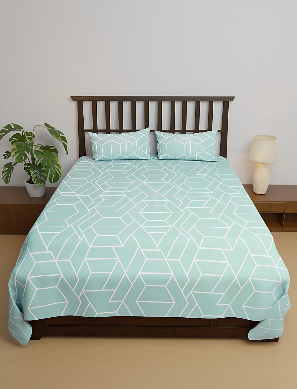 Cotton Mix Printed King Size Bedsheet Set