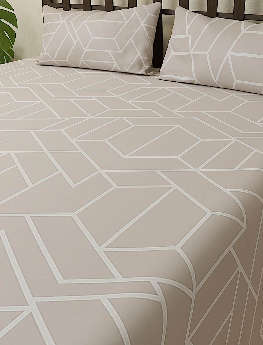 Cotton Mix Printed King Size Bedsheet Set