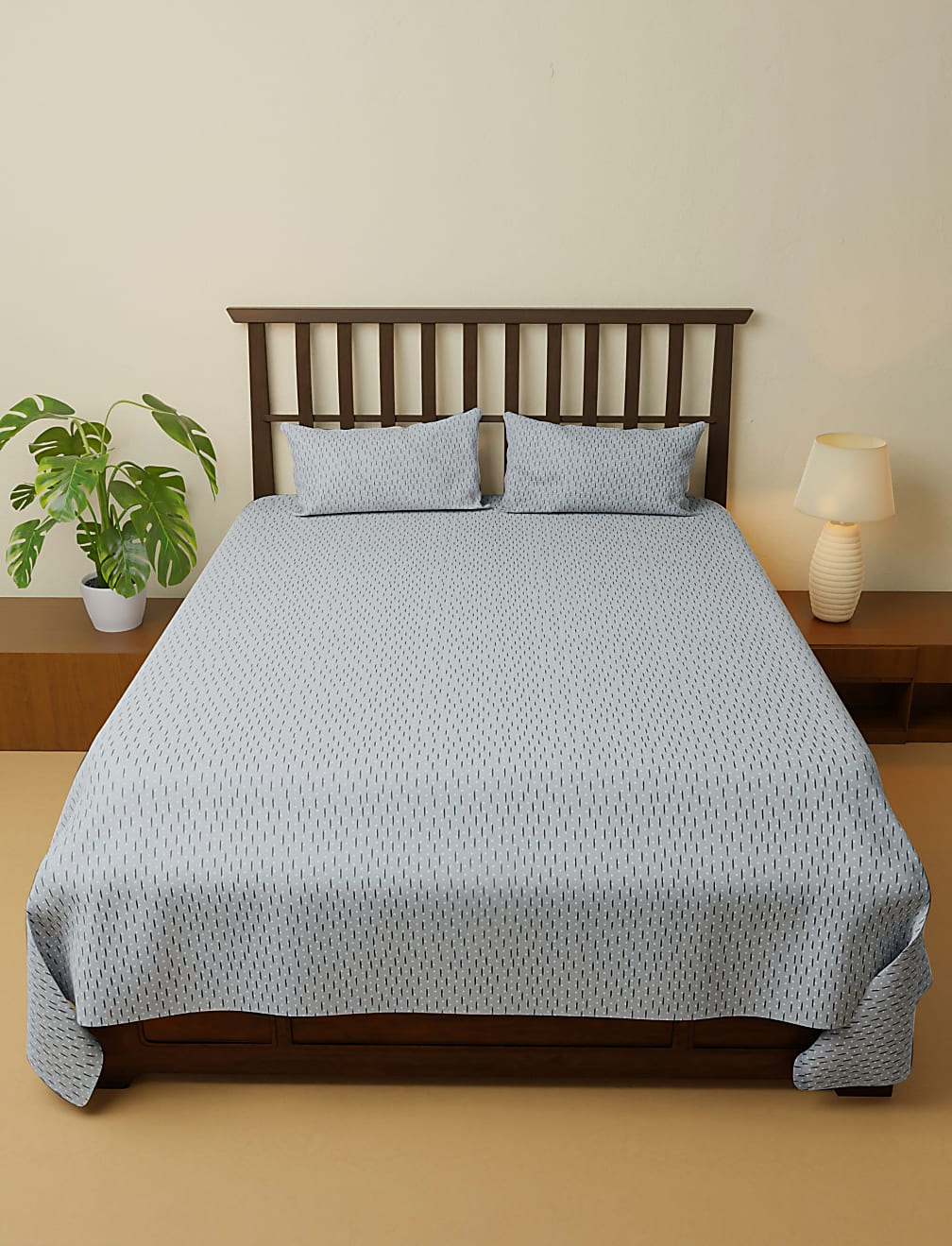 Cotton Mix Printed Super King Bedsheet Set