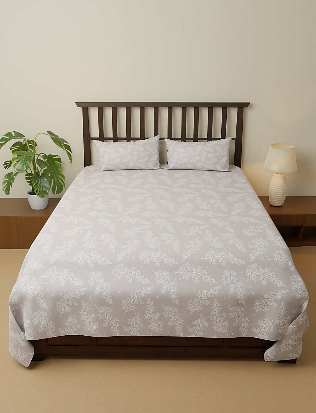 Cotton Mix Printed King Size Bedsheet Set