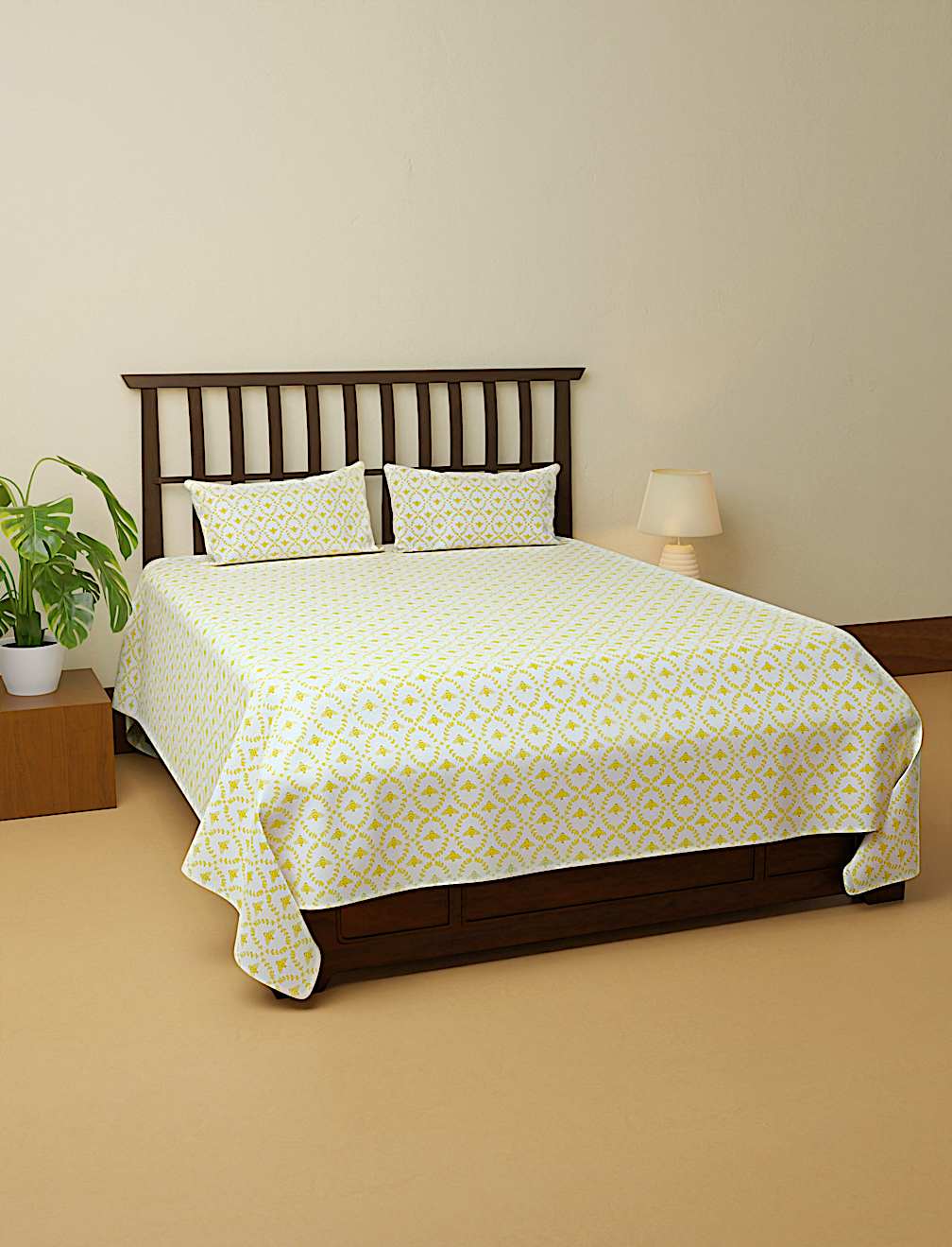 Cotton Mix Printed Super King Bedsheet Set