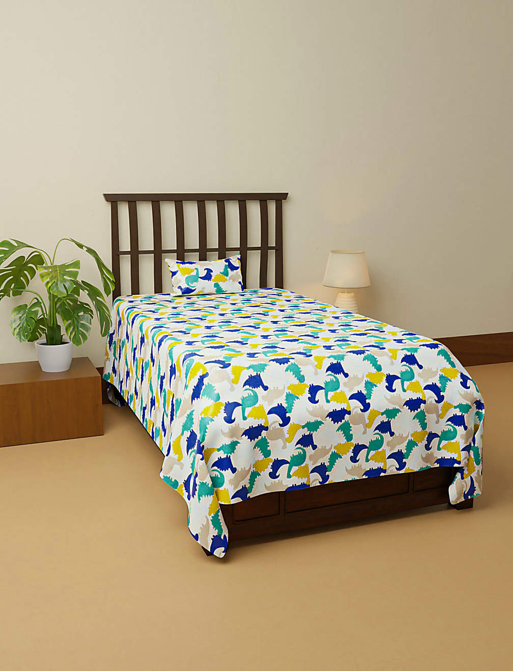 Cotton Mix Printed Single Bedsheet Set