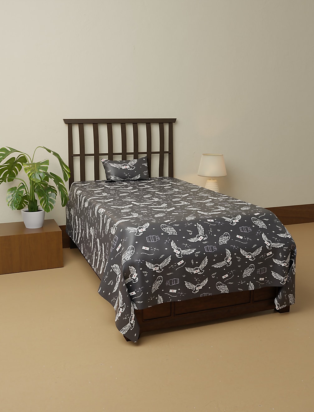 Cotton Mix Printed Single Bedsheet Set