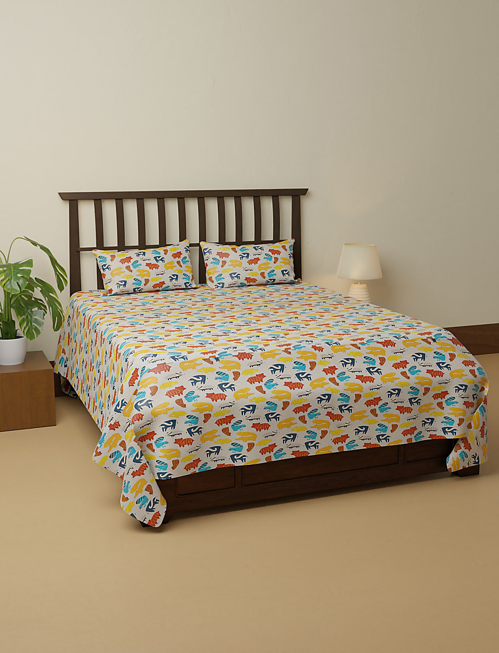 Cotton Mix Printed Single Bedsheet Set