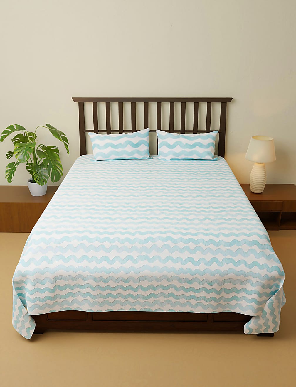 Cotton Mix Printed Super King Bedsheet Set