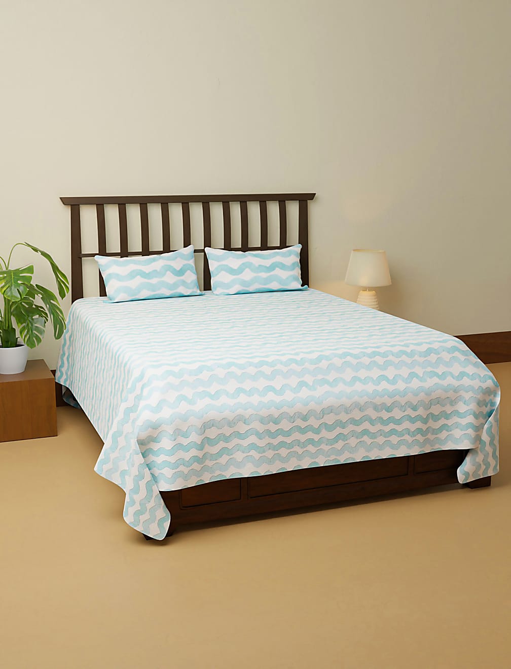 Cotton Mix Printed Super King Bedsheet Set
