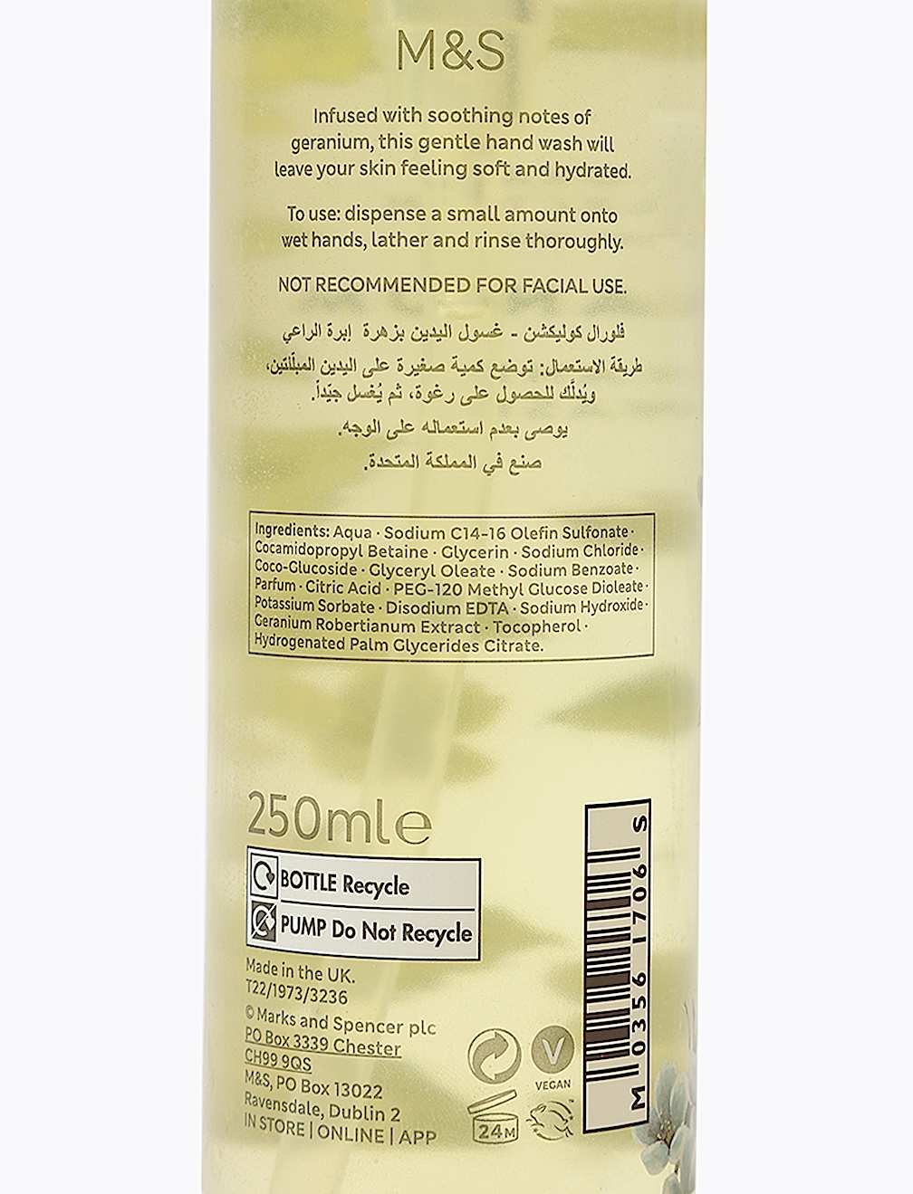 Geranium Hand Wash 250ml