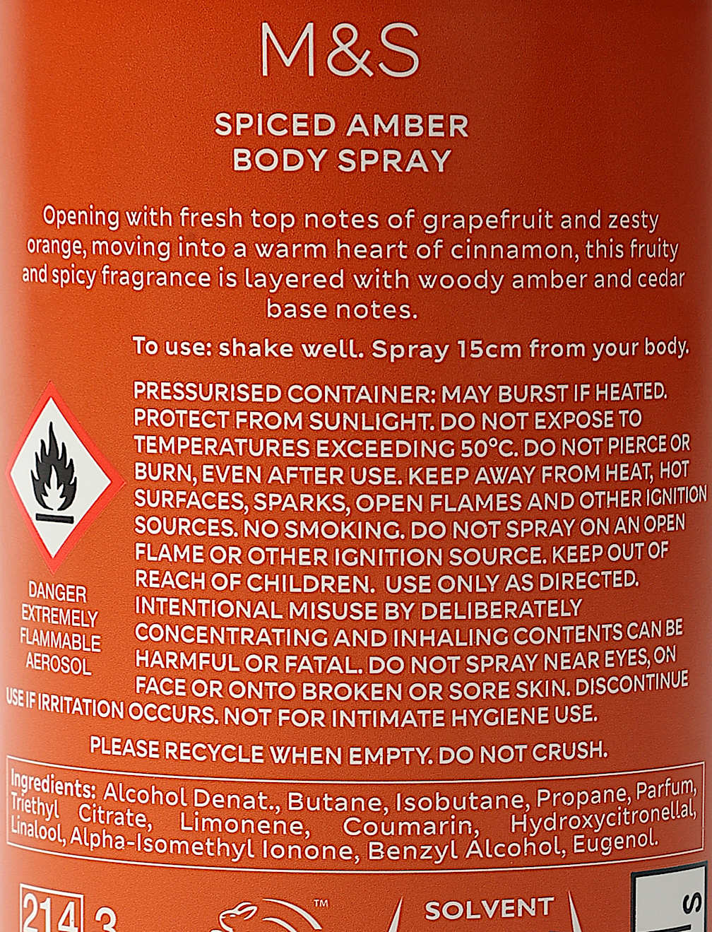 Spiced Amber Body Spray 150ml