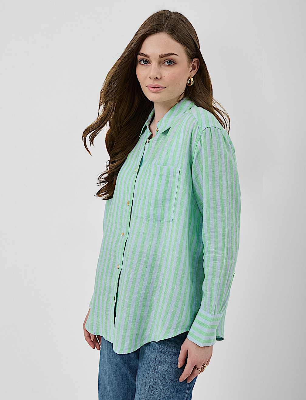 Pure Linen Striped Shirt