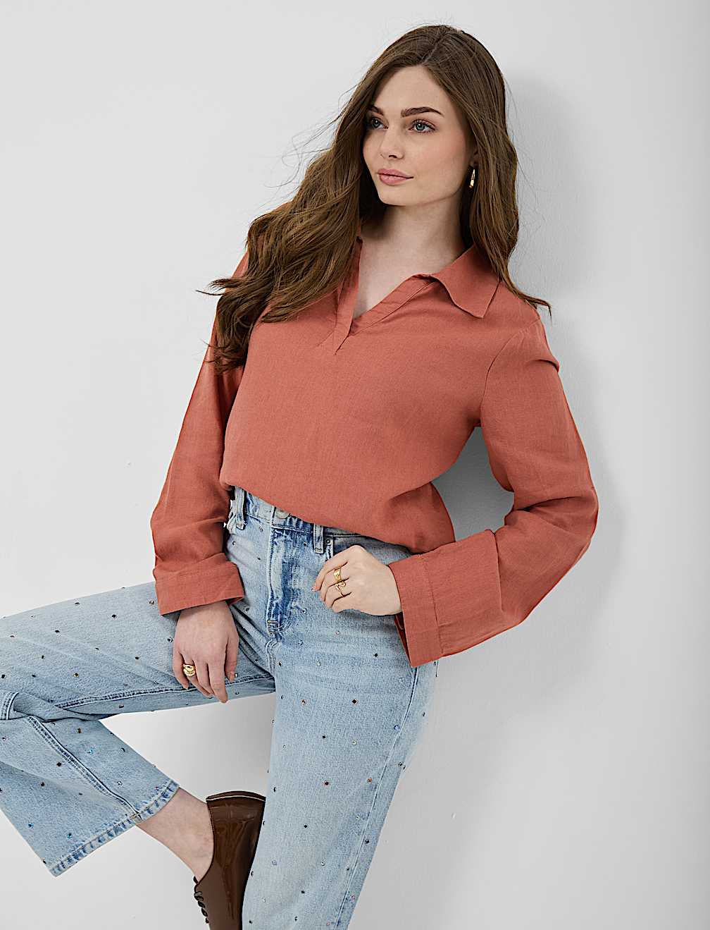 Linen Rich Longline Tunic Shirt