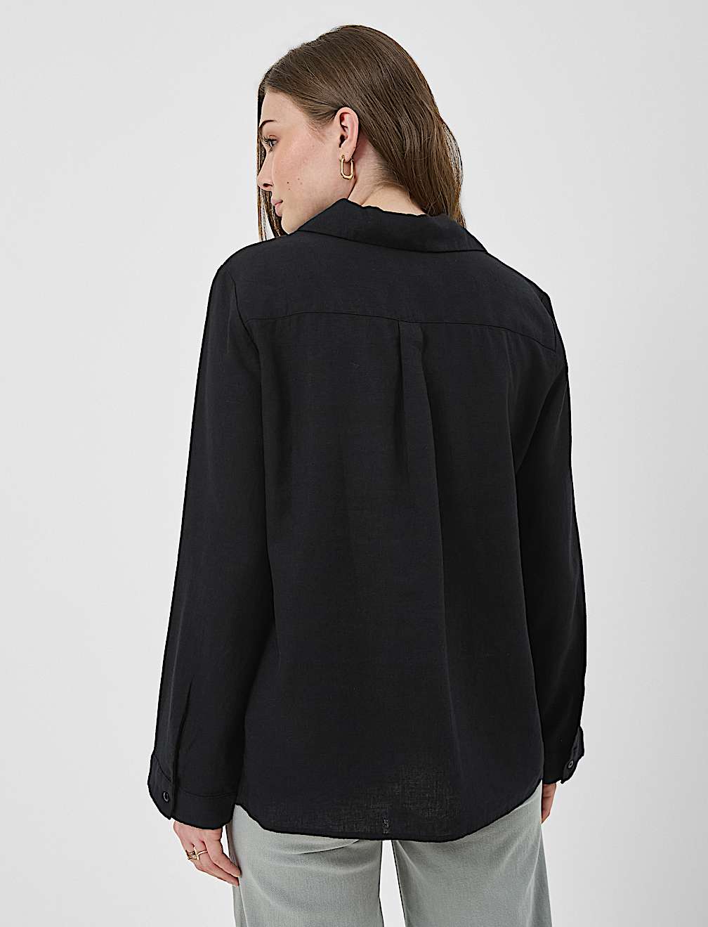 Linen Rich Longline Tunic Shirt