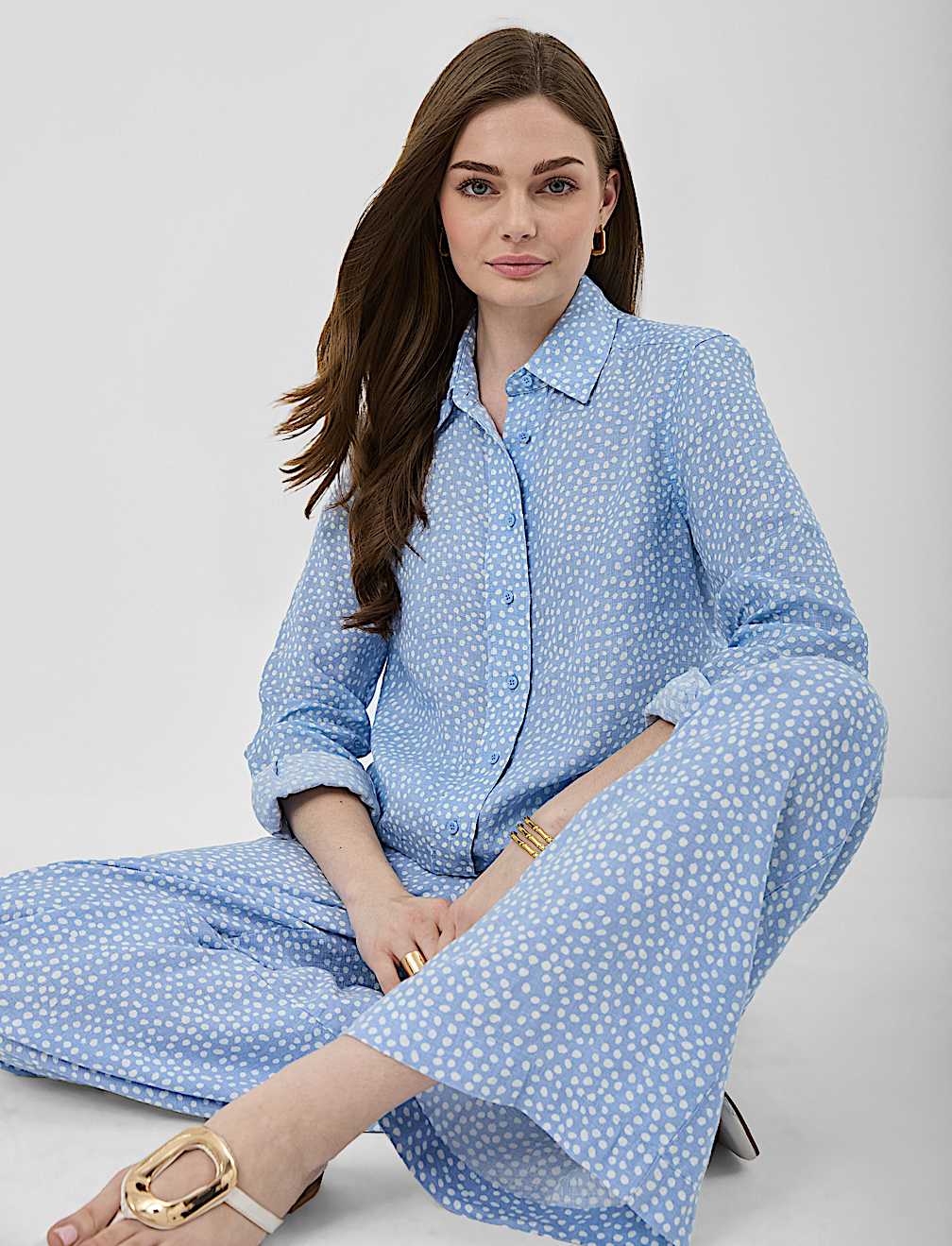 Pure Linen Printed Regular Fit Shirt