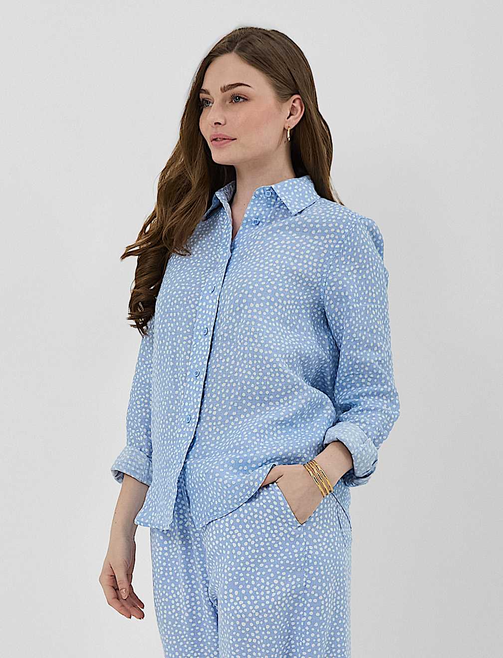 Pure Linen Printed Regular Fit Shirt