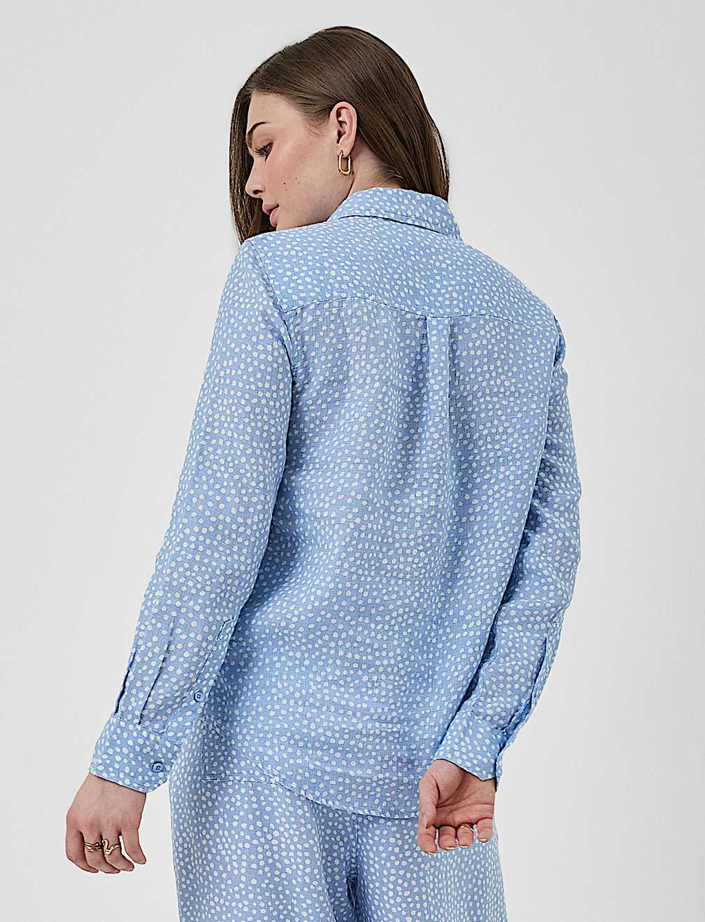 Pure Linen Printed Regular Fit Shirt