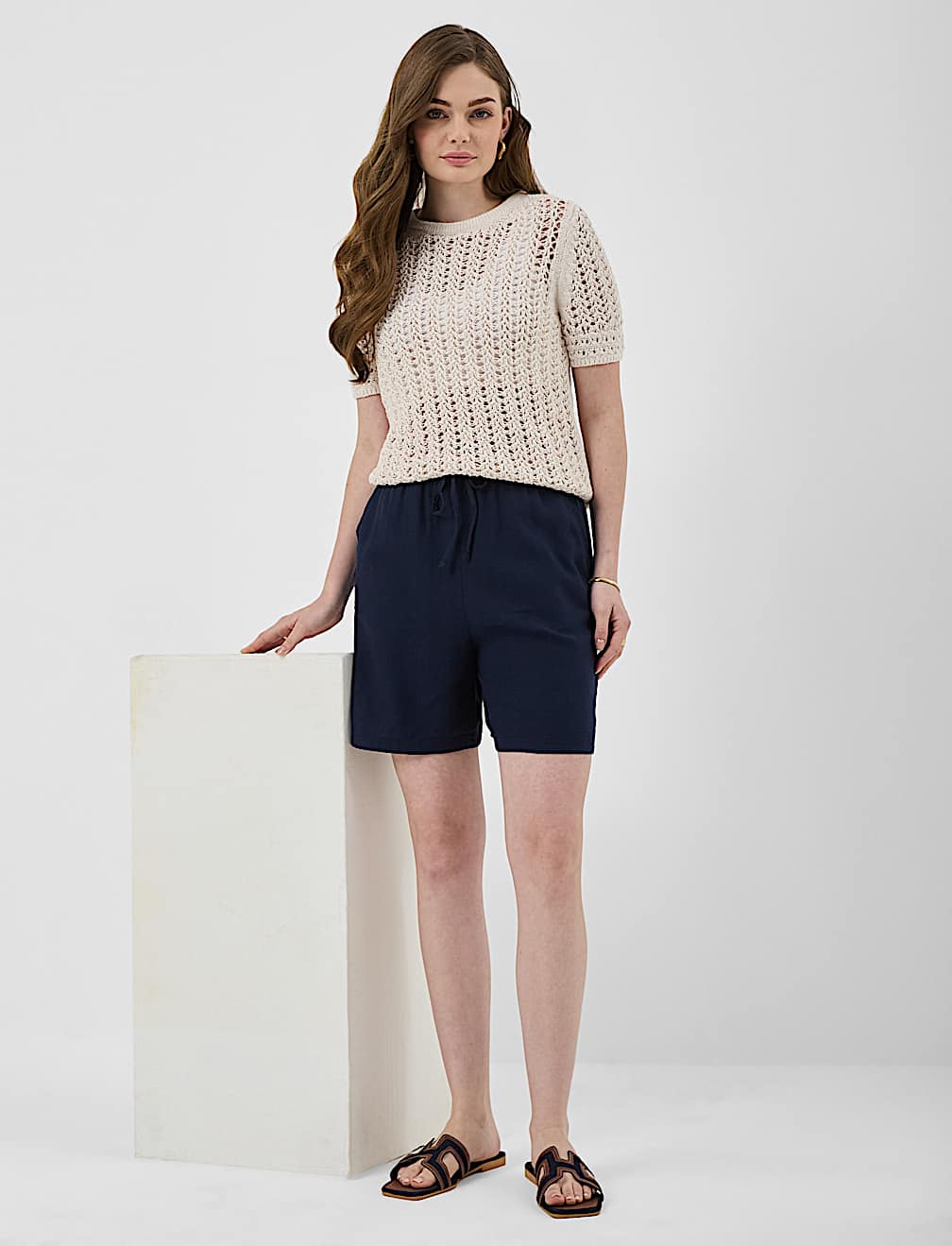Linen Rich Drawstring Shorts
