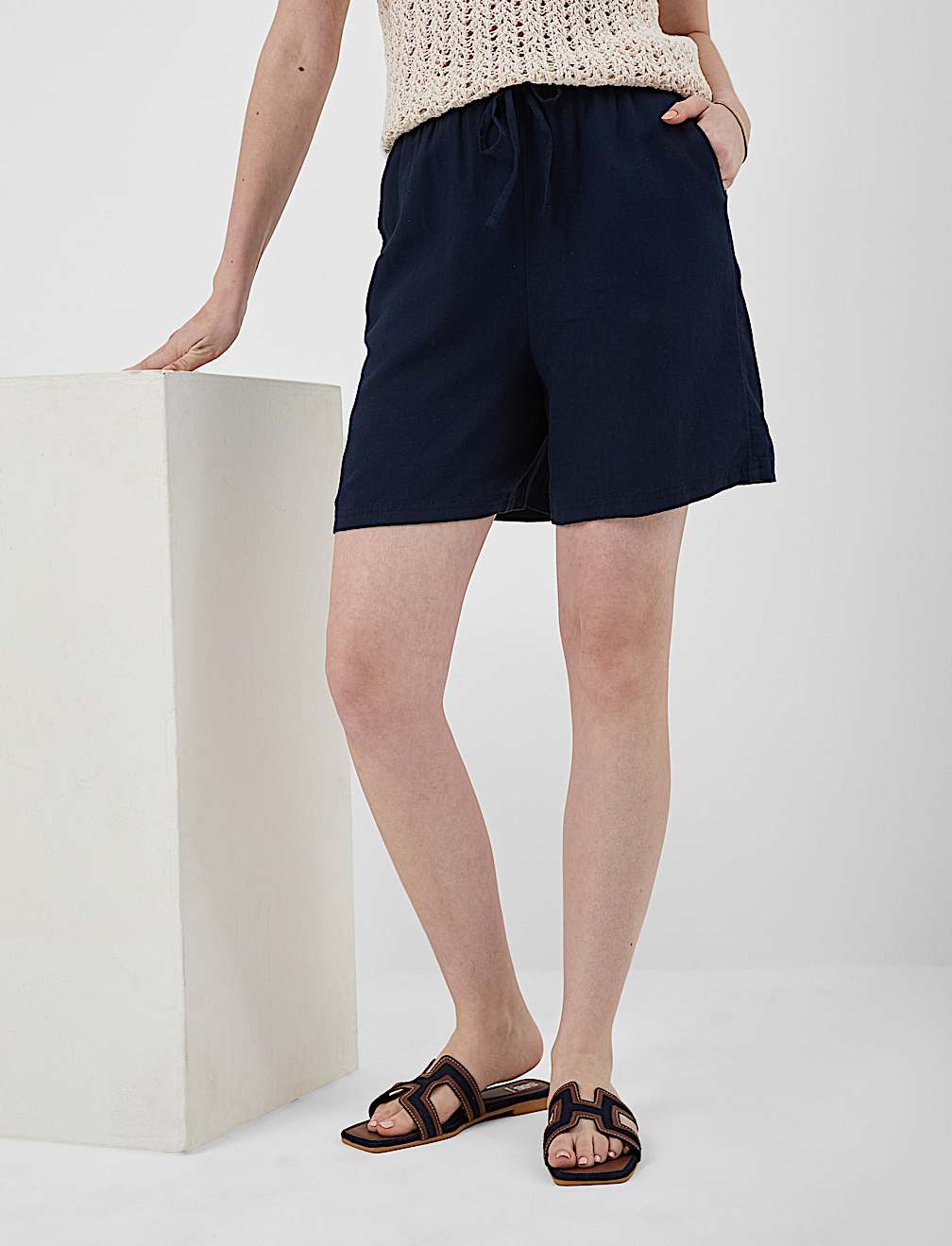 Linen Rich Drawstring Shorts