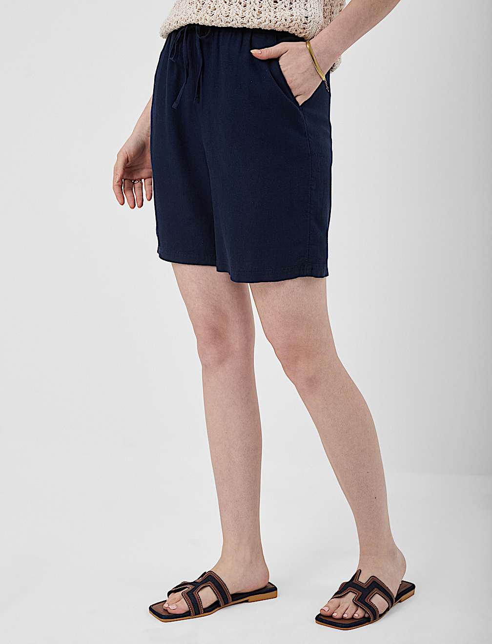 Linen Rich Drawstring Shorts