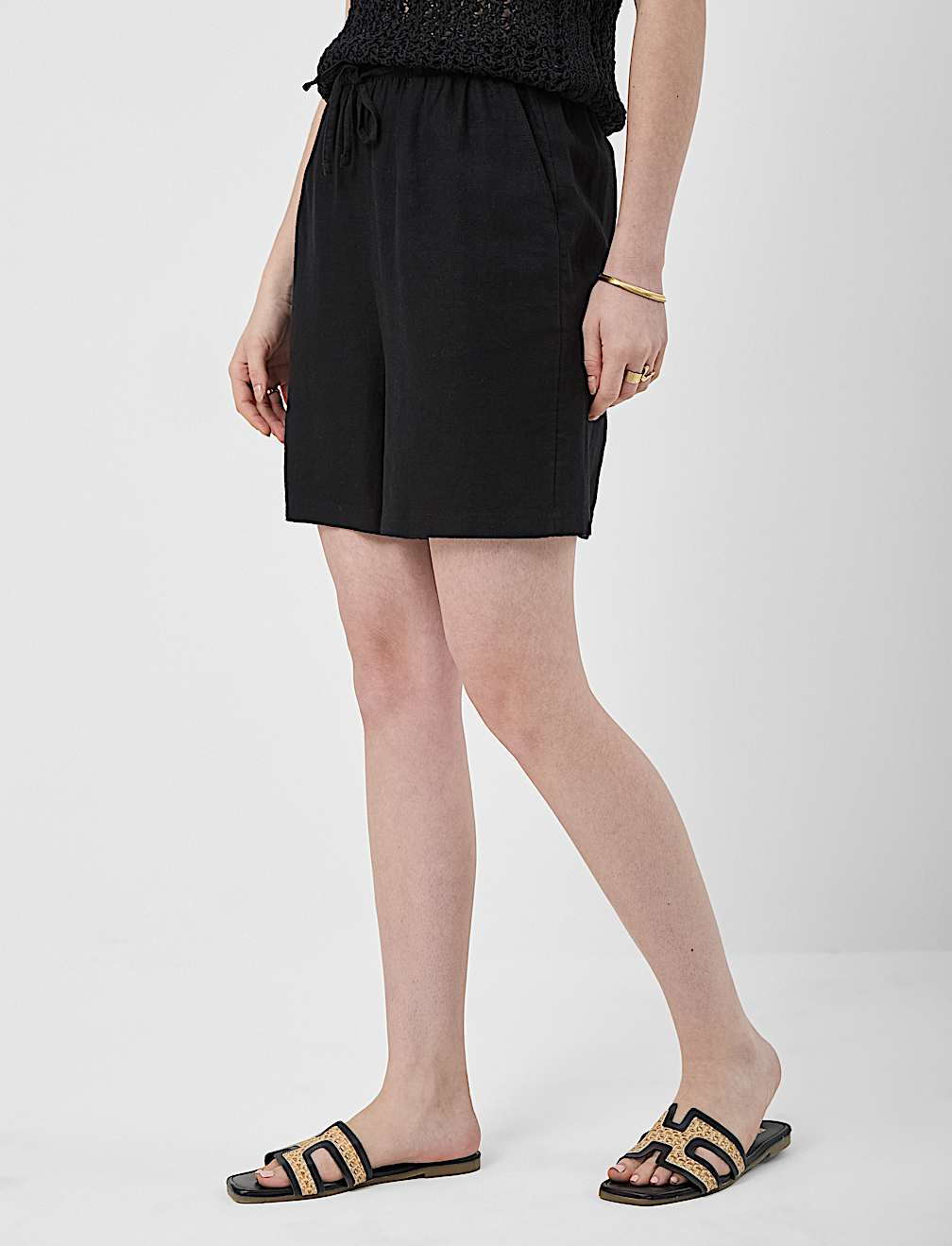 Linen Rich Drawstring Shorts