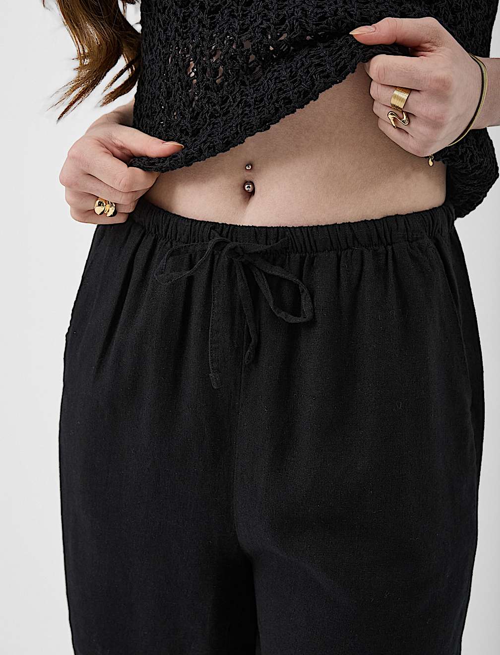 Linen Rich Drawstring Shorts