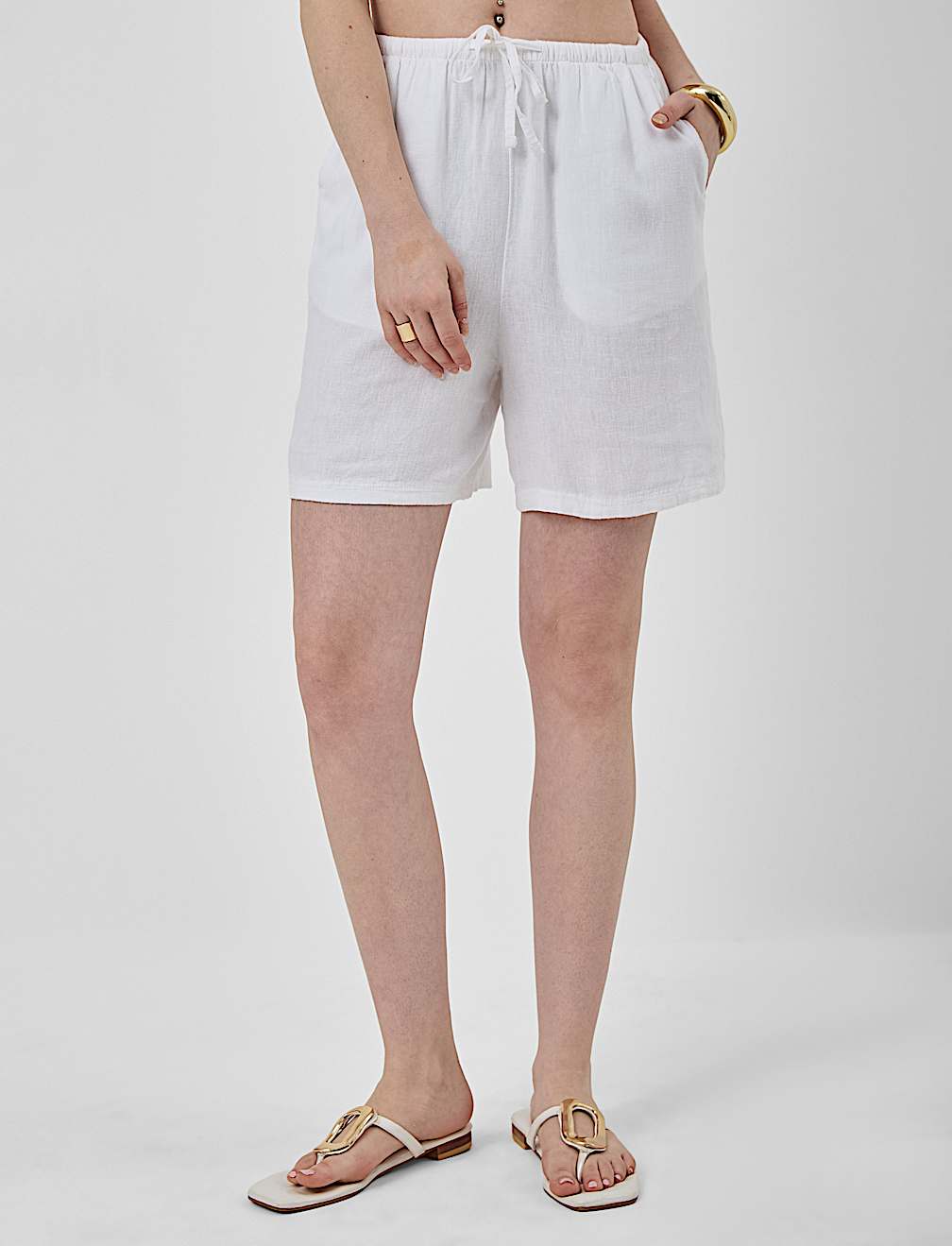 Linen Rich Drawstring Shorts
