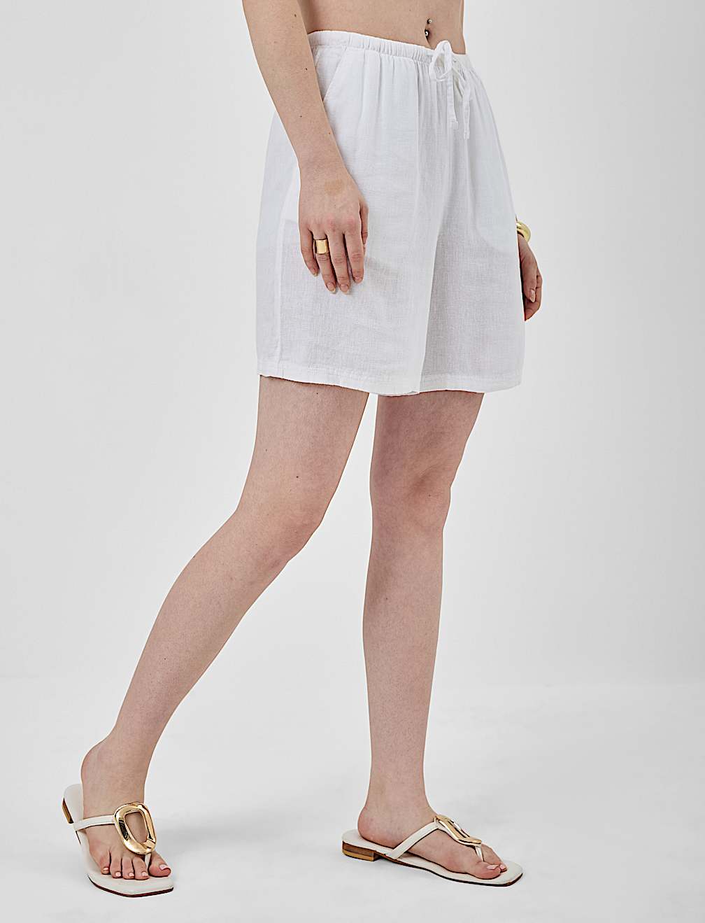 Linen Rich Drawstring Shorts