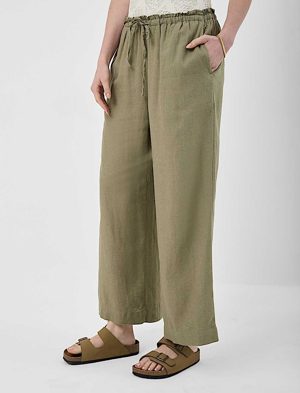 Linen Rich Striped Regular Fit Pants