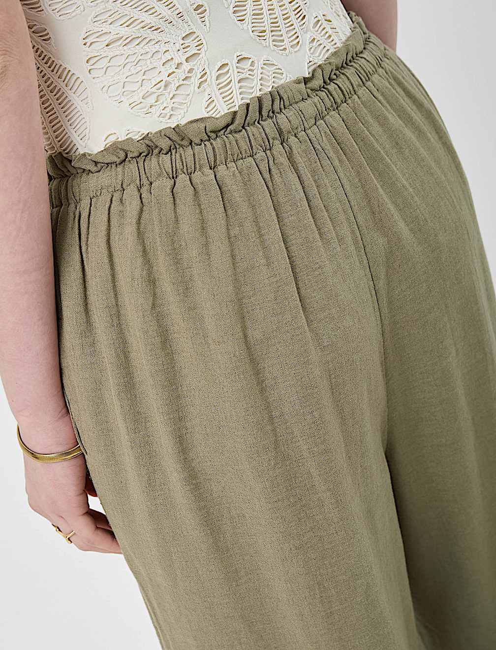 Linen Rich Striped Regular Fit Pants