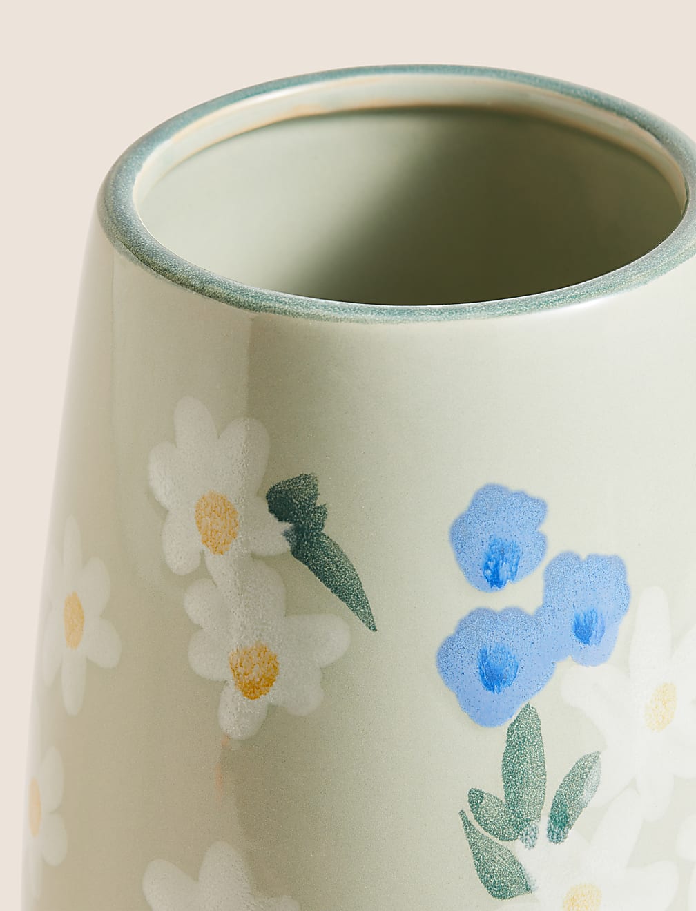Floral Painted Glaze Ceramic Vase