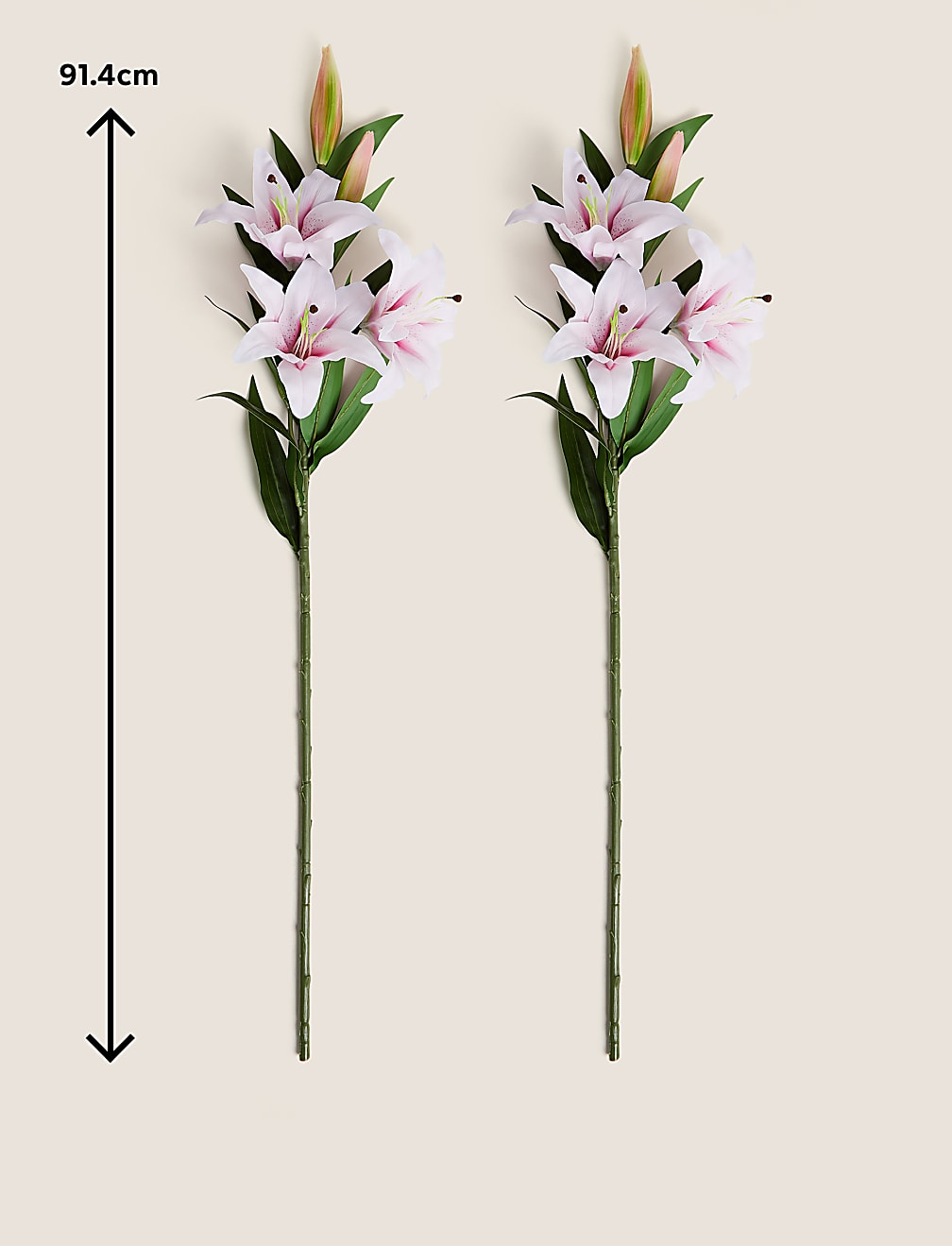 Set of 2 Artificial Large Stargazer Lilies