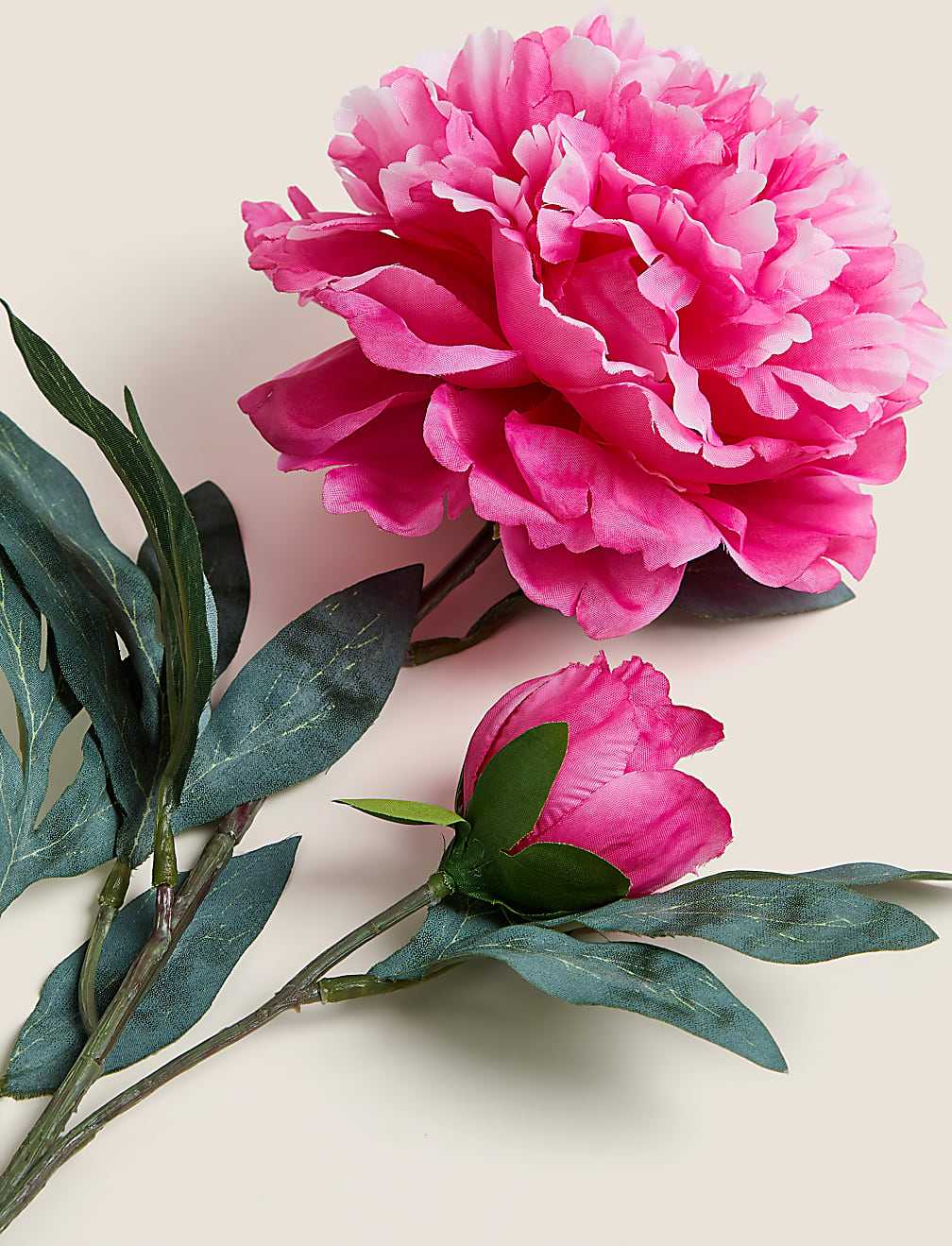 Set of 2 Artificial Peony Single Stems