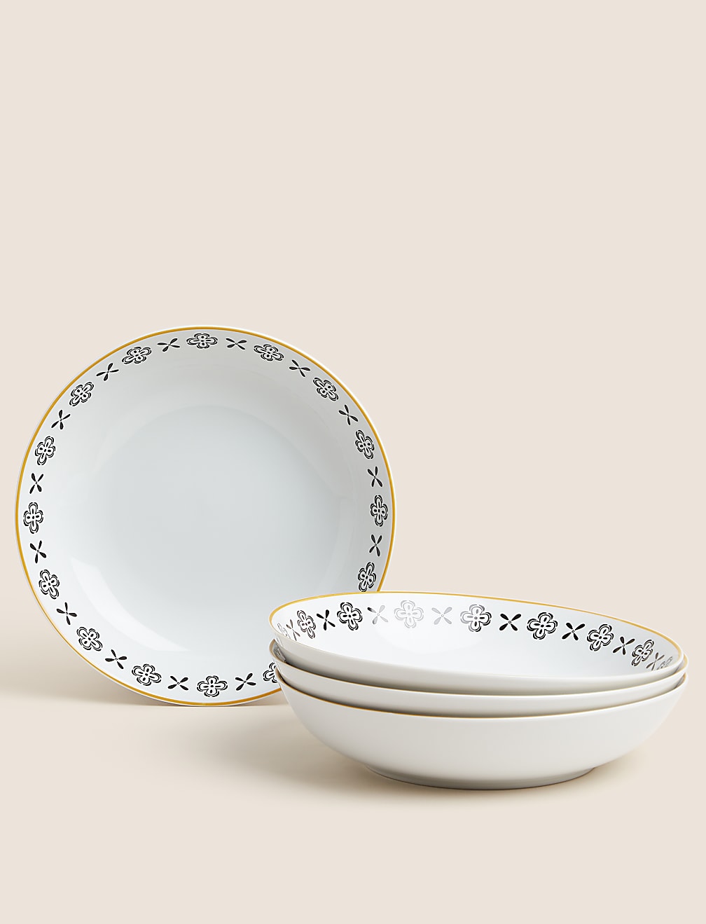 Set of 4 Tile Pasta Bowls