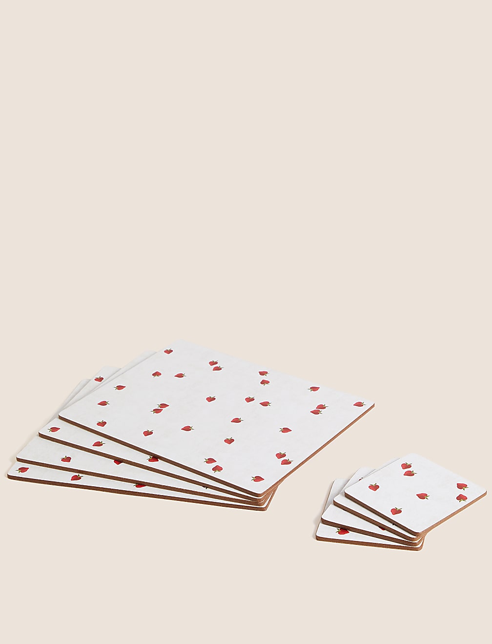 Set of 4 Strawberry Placemats & 4 Coasters