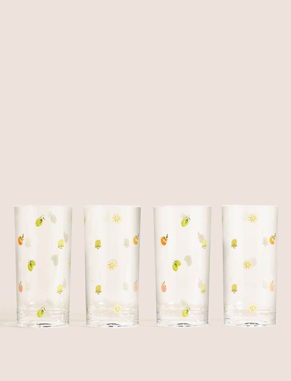Set Of 4 Summer Fruits Picnic Highballs