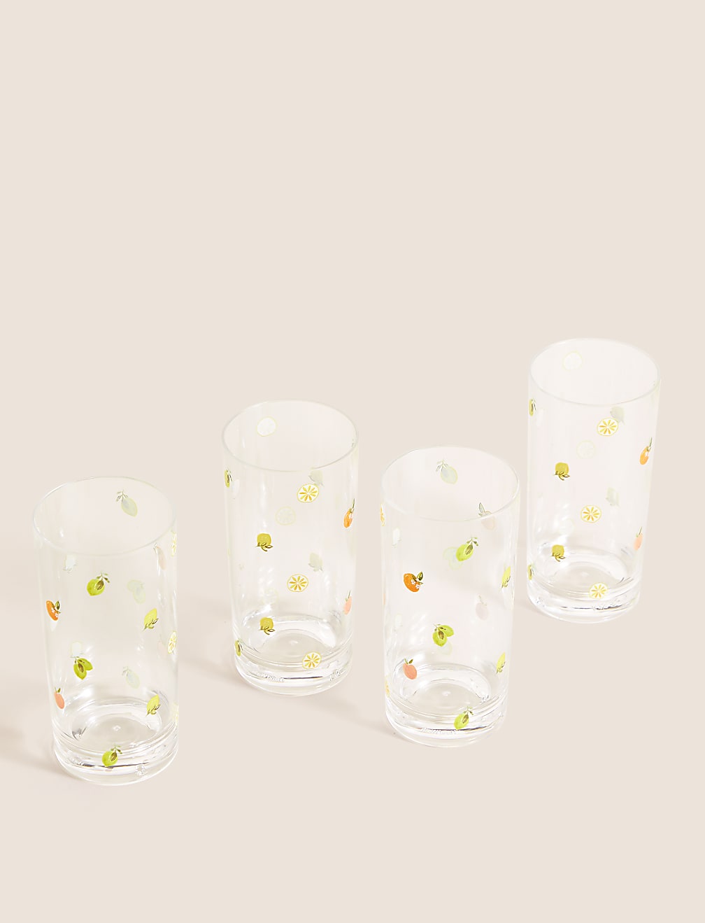 Set Of 4 Summer Fruits Picnic Highballs