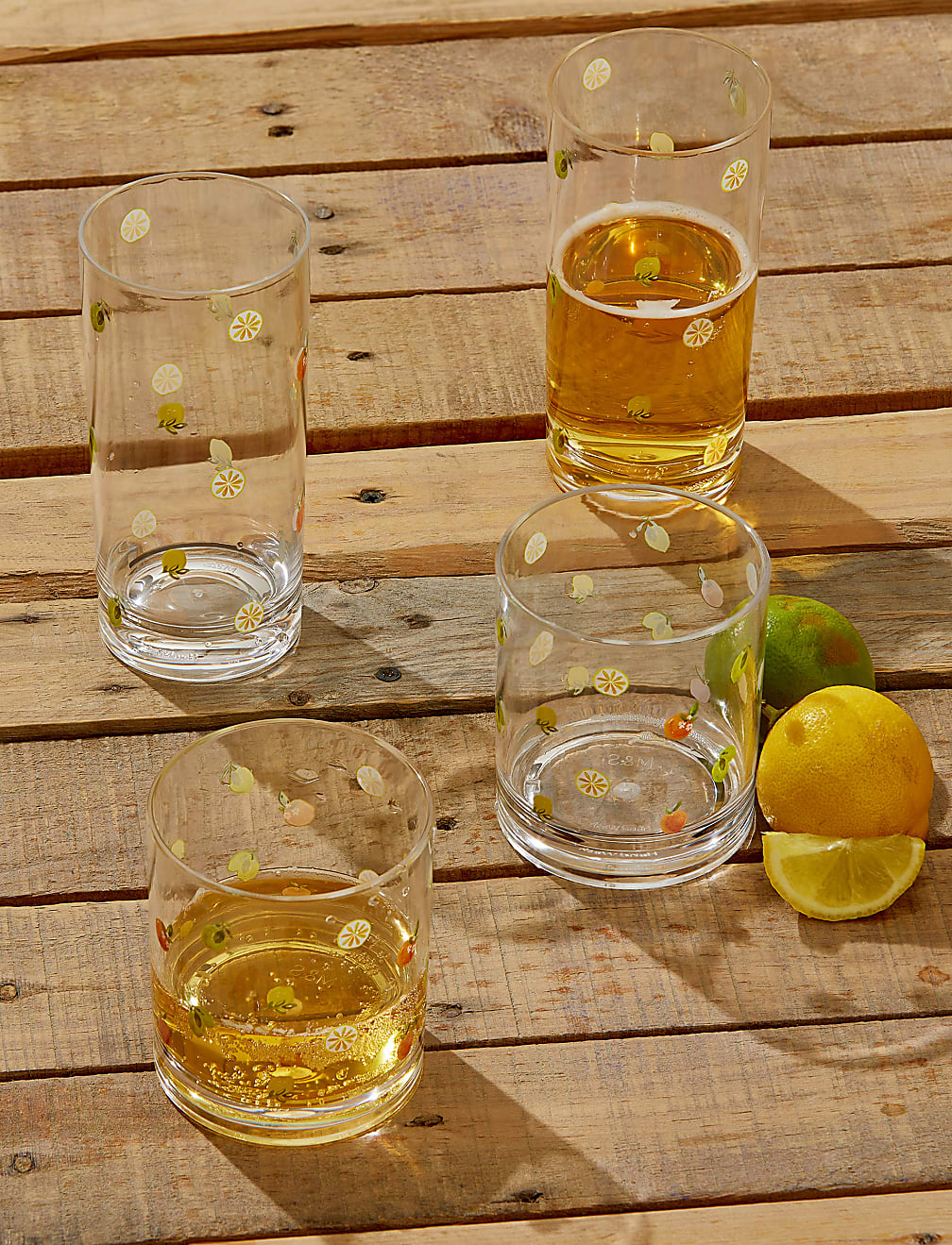 Set Of 4 Summer Fruits Picnic Highballs