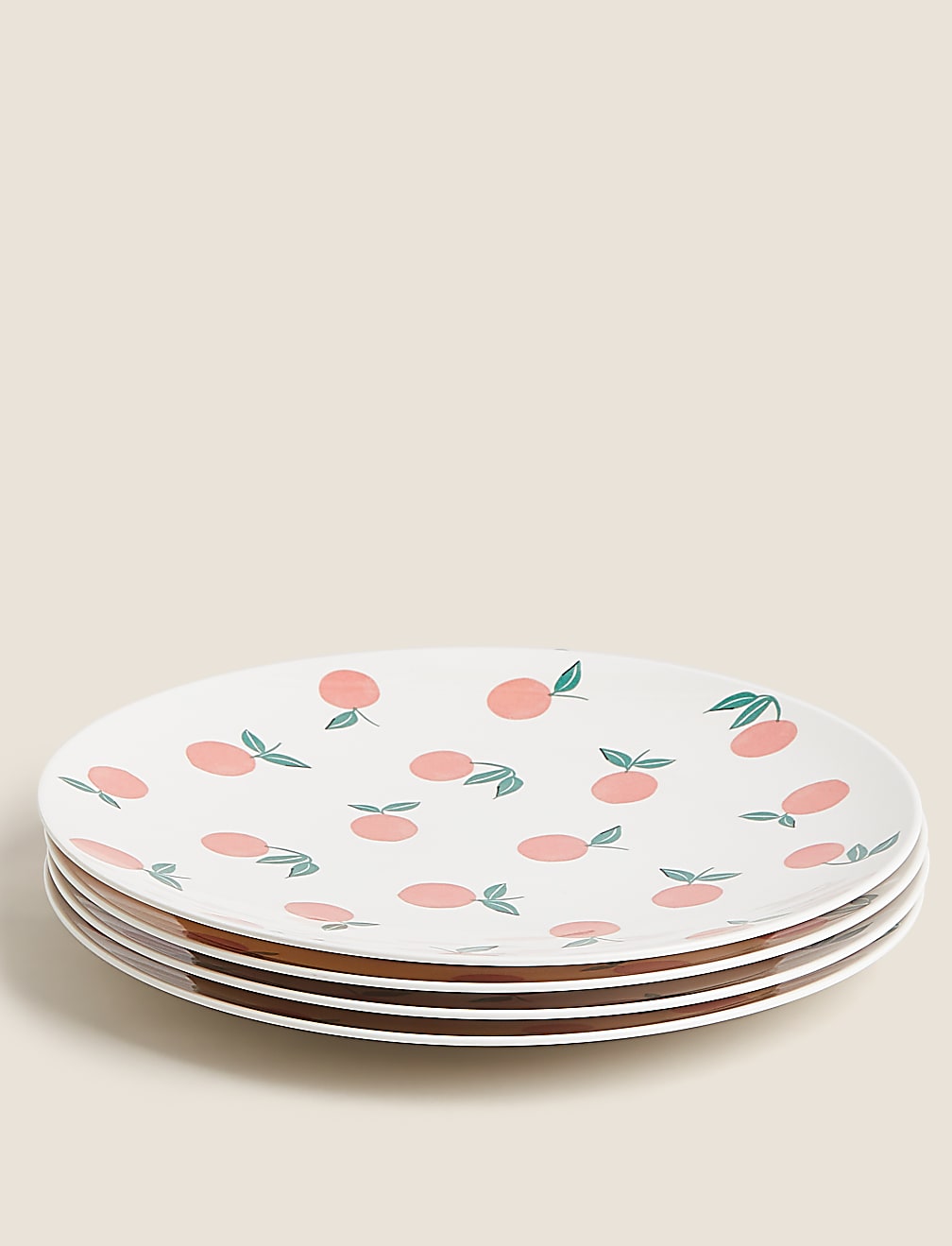 Set of 4 Oranges Picnic Dinner Plates